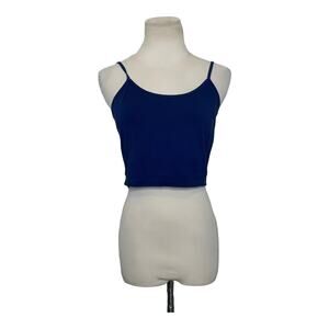 Unbranded blue cropped stretch tank top size Large